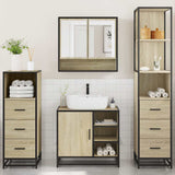 4 Piece Bathroom Furniture Set Sonoma Oak Engineered Wood 3301296