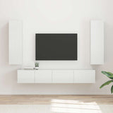 TV Cabinet Set 3 pcs High Gloss White Engineered Wood 3408983