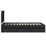 Bed Frame with Headboard Black 120 x 190 cm Solid Pine Wood 3409373