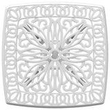 Garden Table White 53x53x53 cm Cast Aluminium 4002817