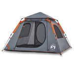 ZNTS Camping Tent Dome 4-Person Grey and Orange Quick Release 4004145