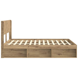 Bed Frame with Storage and Headboard Artisan Oak 150 x 200 cm 3414202