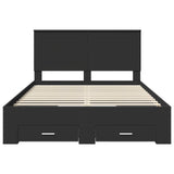 Bed Frame with Headboard Black 160 x 200 cm Engineered Wood 3409625