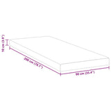 Mattress Topper White 90 x 200 x 10 cm Jaquard Fabric 4106245