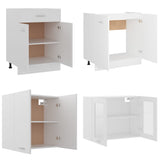 4 Piece Kitchen Cabinet Set "Lyon" White Engineered Wood 3067655