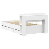 Bed Frame with Storage White 75 x 190 cm Engineered Wood 3433911