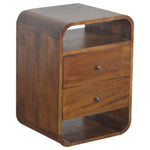 Chestnut Curve 2 Drawer Bedside IN892