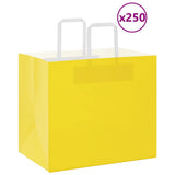 Paper Bags 250 pcs with Handles Yellow 32x22x28 cm 4102016