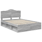 Bed Frame Grey Sonoma 140 x 200 cm Solid Pine Wood 3413304