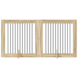 Dog Gate with Stands 2 pcs Sonoma Oak 100 x 100 cm 892026