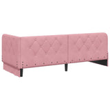 Corner Bed Frame with Headboard Pink 80 x 200 cm Velvet 42016516