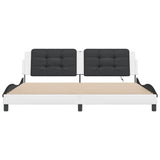 Bed Frame with LED without Mattress "Zadar" White and Black 200x200 cm 3214137