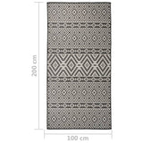 Outdoor Rug Black Polypropylene 100x200 cm UV-resistant 340850