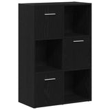 Book Cabinet/Room Divider Black Oak 60.5x30x90cm Engineered Wood 862473