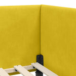 Corner Bed Frame Yellow 90 x 190 cm Velvet and Engineered wood 42016222