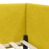 Corner Bed Frame Yellow 90 x 190 cm Velvet and Engineered wood 42016222