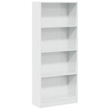 Bookcase High Gloss White 60x24x143 cm Engineered Wood 858311