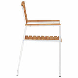 Garden Chair 4 pcs Solid Teak Wood and Stainless Steel 42006200