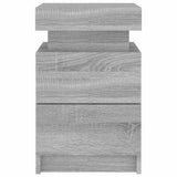 Bedside Cabinets with LED Lights 2 pcs Grey Sonoma 35x39x55 cm 836760