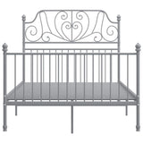 Grey Bed Frame Powder-coated metal Double Durable Bed Frame 324849