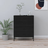 ZNTS Chest of Drawers Black 80x35x101.5 cm Steel 336205