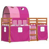 Bunk Bed without Mattress Pink 90x190 cm Single Solid Wood Pine 3284041