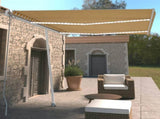 Manual Retractable Awning with LED 350x250 cm Yellow and White 3069523
