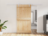 Sliding Door Natural and White 80 x 210 cm Solid Pine Wood 3444952
