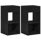 Bedside Cabinets with Drawer 2 pcs Black Oak 35x34x66.5 cm 858716