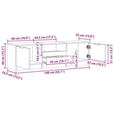 TV Cabinet Artisan Oak 140x35x40 cm Engineered Wood 856851