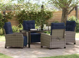 Garden Dining Set with Cushion 5 pcs Grey Poly Rattan 3380472