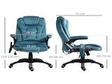 Massage Recliner Chair Heated Office Chair with Six Massage Points Velvet-Feel Fabric 360&deg Swivel T3398P328198
