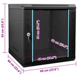 Network Cabinet with Storage Black 53 x 60 x 60 cm Steel 42017656