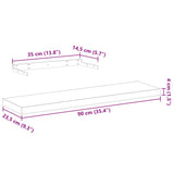 Floating Shelves 4 pcs 90x23.5x4 cm Engineered Wood 4010696
