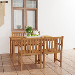 ZNTS 5 Piece Garden Dining Set Solid Teak Wood 3059935