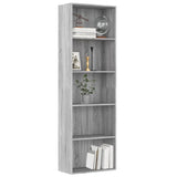 ZNTS 5-Tier Book Cabinet Grey Sonoma 60x30x189 cm Engineered Wood 815400