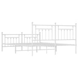 Metal Bed Frame without Mattress with Footboard White 183x213cm 353609