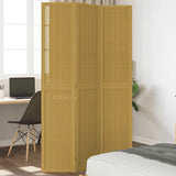 Room Divider 3 Panels Brown Solid Wood Paulownia 358815