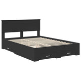 Bed Frame with Headboard Black 140 x 200 cm Engineered Wood 3410887