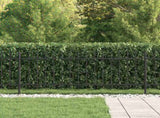 Spike Fence Asten Black 200 x 130 cm Powder-Coated Steel 42030081