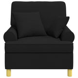XL Armchair with Cushions Black Fabric 42043485
