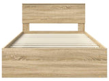 Bed Frame with Headboard Sonoma 90 x 190 cm Solid Pine Wood 3410656