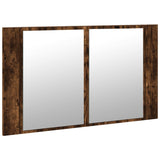 LED Bathroom Mirror Cabinet Smoked Oak 80x12x45 cm Acrylic 834951