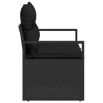 Garden Sofa with Cushion Black 120 x 62 x 69cm Poly Rattan 42006771