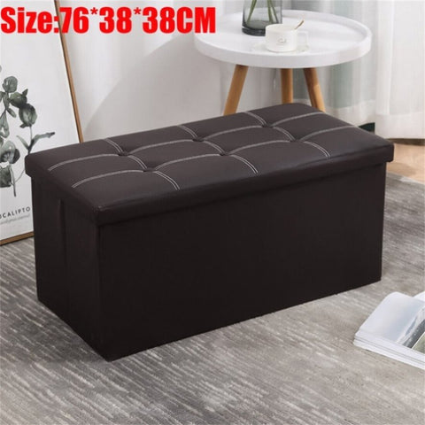 ZNTS Large Seater Folding Storage Ottoman Pouffe Bench Seat Blanket Toy Chest Box UK 13381792