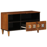 TV Cabinet with Drawer Walnut 80 x 33 x 46 cm Solid Mango Wood 4018241