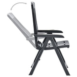 Garden Chair Set of 2 Anthracite Plastic Standard Foldable 48768
