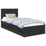 Bed Frame with Drawer Black 90 x 190 cm Engineer Wood 3408020