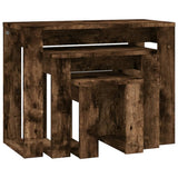 Nesting Tables 3 pcs Smoked Oak Engineered Wood 815222