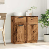 Sideboards 2 pcs Old Wood 30x30x70 cm Engineered Wood 856952